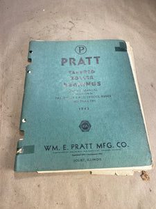 1943 Pratt Tapered Roller Bearings service replacement catalog