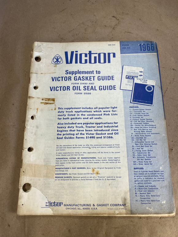 1966 Victor Gasket and Oil Seal Guide AW-66