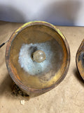 Vintage 1920s 1930s auto headlight housing and brass reflector 6 1/2”