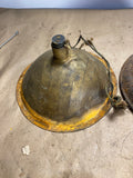 Vintage 1920s 1930s auto headlight housing and brass reflector 6 1/2”