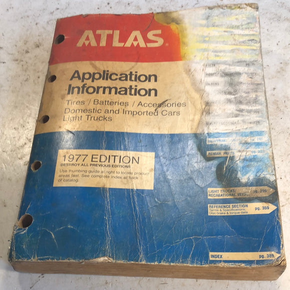 1977 Atlas auto parts application information catalog