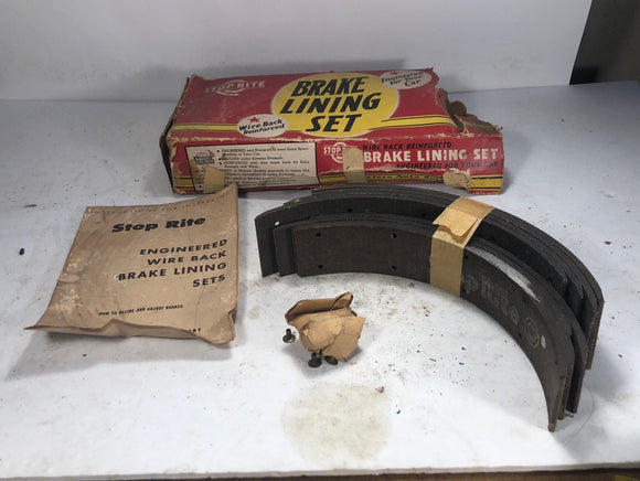 1949 Ford 6 and V8 brake lining kit with rivets NORS