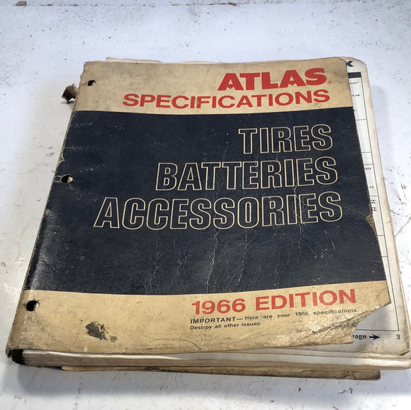 1966 Atlas Specifications Tires Batteries Accessories catalog