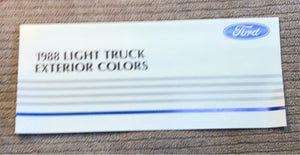 1988 Ford Light Truck Exterior Colors pamphlet brochure