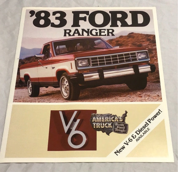 1983 Ford Ranger dealer sales brochure V6 and Diesel version