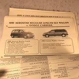 1995 Ford Car/Truck Competitive Comparisons pages