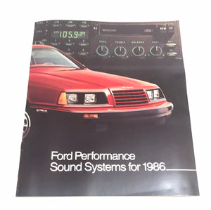 Ford Performance Sound Systems for 1986 dealer sales brochure