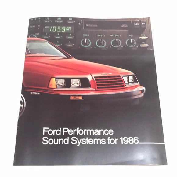Ford Performance Sound Systems for 1986 dealer sales brochure