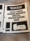 1992 Ford Car and Truck Engine/Emissions Summary and Specifications set 3 vol.