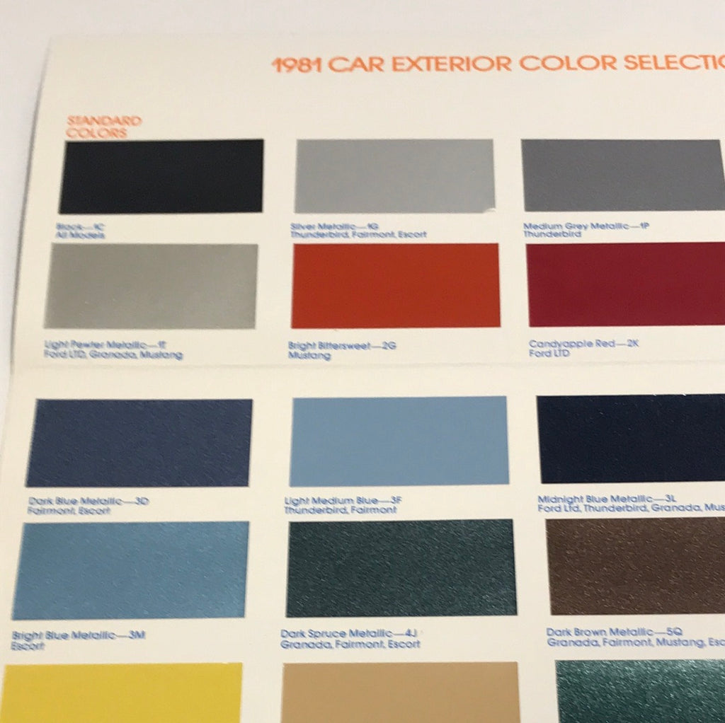 1981 Ford Passenger Car Exterior Color Selections brochure – Andrew's ...