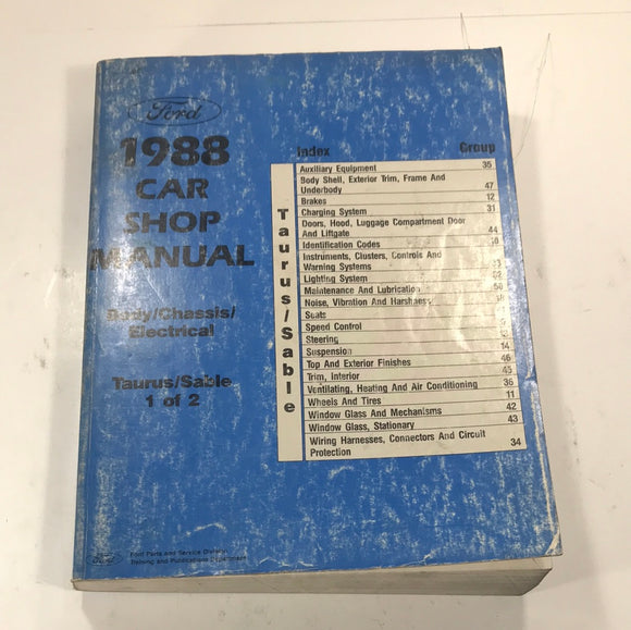1988 Ford Car Shop Manual Body Chassis Electrical 1 of 2