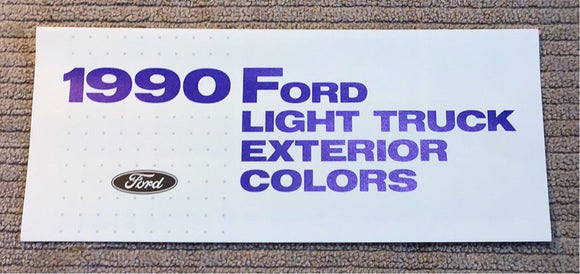 1990 Ford Light Truck Exterior Colors pamphlet brochure