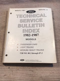 Ford Technical Service Bulletin Index 1982-1987 No. 13 cars and trucks
