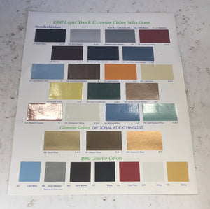 1980 Ford Truck Exterior Color Selections brochure