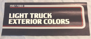 1987 Ford Light Truck Exterior Colors brochure