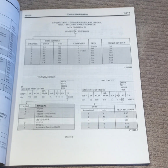 1982 Car Shop Manual Supplement Granada Cougar 2.3L propane engine