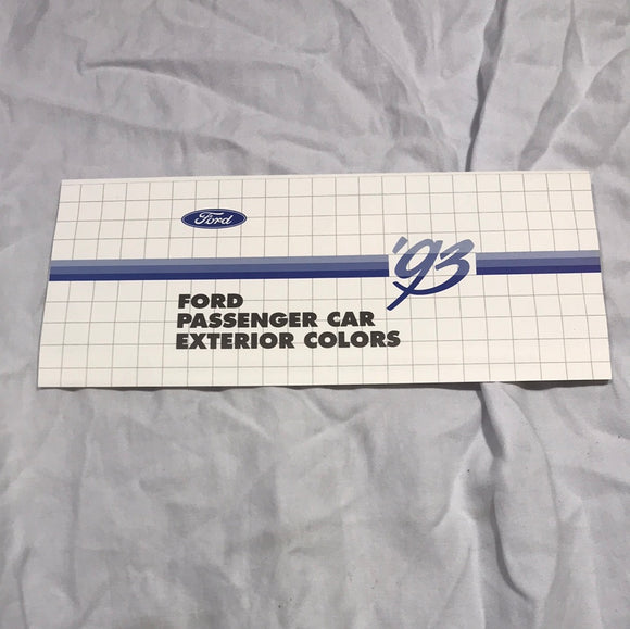 1993 Ford Passenger Car Exterior Colors pamphlet