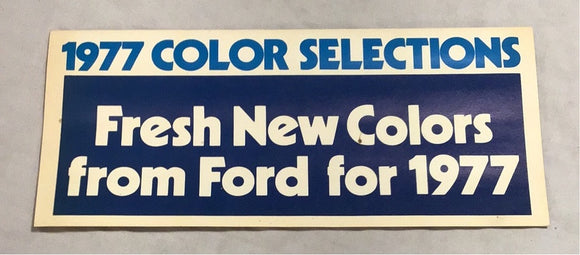 1977 Ford Car Exterior Color Selections brochure