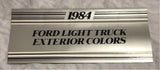 1984 Ford Light Truck Exterior Colors paint chip brochure