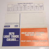 1978 Ford Light Truck Exterior Color Selections brochure