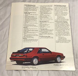 1984 Ford Mustang SVO dealer sales brochure