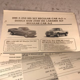 1995 Ford Car/Truck Competitive Comparisons pages