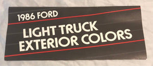 1986 Ford Light Truck Exterior Colors brochure