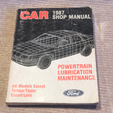 1987 Ford Car All Models Shop Manual Powertrain