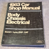 1983 Ford Car Shop Manual Body Chassis Electrical Escort EXP